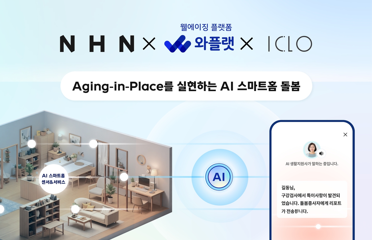 NHN·NHN와플랫·아이클로, 'AI 스마트홈 돌봄' 시스템 구축 - 뉴스 썸네일 이미지