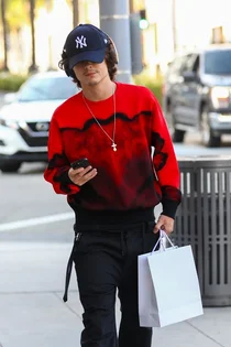 티모시 샬라메, 알렉산더 맥퀸 니트로 데일리룩 완성