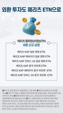 메리츠증권, 엔화·위안화 환율 추종 ETN 6종 상장
