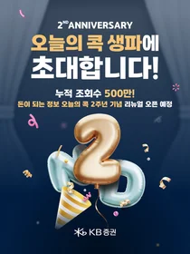 KB증권, ‘오늘의 콕’ 2주년...누적 조회수 500만
