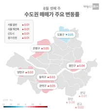 서울 아파트 상승세 비강남으로 확산 중...8.8 공급대책에도 0.01% 상승