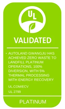 기아 오토랜드 광주, ‘폐기물 매립 제로’ 최고 등급 획득