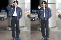 스트레이 키즈 한, 호카 ‘마파테 스피드 2’로 완성한 출국길