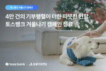 토스뱅크, 유기동물 겨울나기에 4만건 가까운 기부 쇄도
