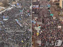 '윤석열 탄핵' 선고 앞둔 일요일, 도심서 3만여명 집회..언제까지 이 모습을