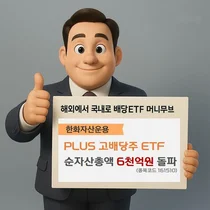 'PLUS고배당주' 순자산 6천억 돌파...국내 배당 ETF로 '머니무브'