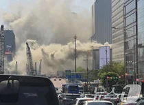 코엑스 지붕 위로 검은 연기가...코엑스 화재 30분 만에 초진 완료