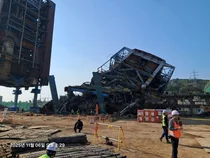 한국동서발전 울산 화력발전소 보일러 타워 붕괴…2명 구조