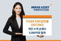 미래에셋, ‘TIGER KRX금현물 ETF’ 개인 누적 순매수 5천억원 돌파