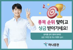 하나증권 “종목 순위 맞히고 상금 받아가세요!”