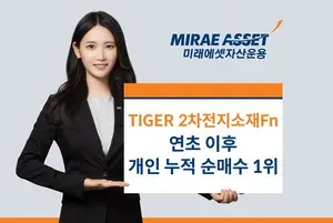 ‘TIGER 2차전지소재Fn ETF’ 개인 누적 순매수 1위