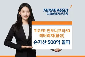 미래에셋 ‘TIGER 인도니프티50레버리지 ETF’ 순자산 500억원 돌파