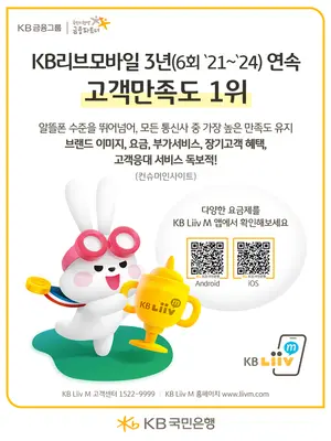 KB리브모바일, 이동통신 고객만족도 3년 연속 1위