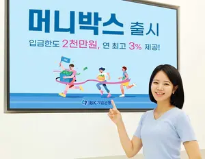 기업은행, 최고금리 3% 파킹금고 ‘머니박스’ 출시
