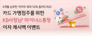 KB국민은행, 중·저신용 소상공인 마통 이자 돌려준다