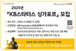 KB금융, 싱가포르 진출 스타트업 모집..‘KB스타터스 싱가포르’