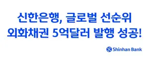 신한은행, 글로벌 선순위 외화채권 5억달러 발행 성공