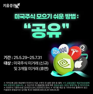 키움증권, ‘카톡 공유하면 미국주식 당첨’ 이벤트