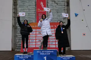 신운선, 전국동계체전 아이스클라이밍 3연패