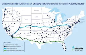 미국, 전기차 고속 충전 국토횡단 노선 마련