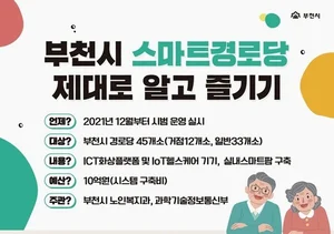 '시만시누' 스마트시티 부천시, '스마트 경로당'도 선보인다