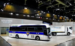 현대자동차그룹, 수소전기버스·청소특장차 최초 공개