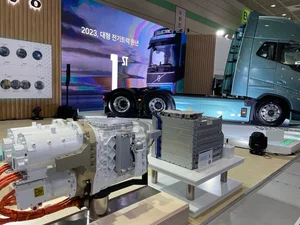 볼보, 한국에서 40t급 대형전기트럭 첫 공개..1회충전 300km