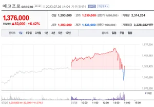 포스코, 에코프로..오후 1시7분에 쏟아진 매물, 비포장도로 구간 진입