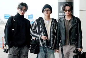엔하이픈 니키·정원·제이크, 젠틀몬스터 선글라스로 공항패션 완성