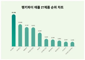 1위 아이패드·2위 아이폰15·3위 애플워치, 4월 1주차 랭키파이 애플 제품 순위