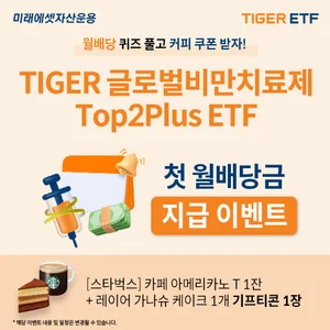 ‘TIGER 글로벌비만치료제TOP2Plus’ 첫 월배당금 15원 지급