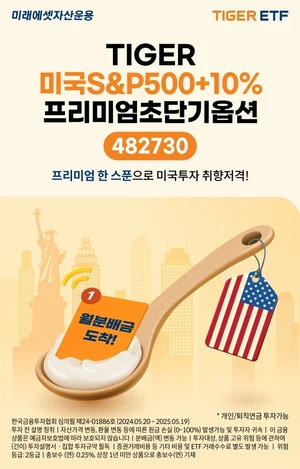 ‘TIGER 미국S&P500+10%프리미엄초단기옵션ETF’ 상장