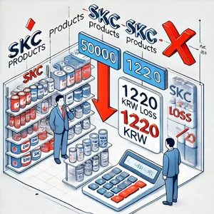 SKC, 7분기 연속적자..5천원 팔면 1200원 손실