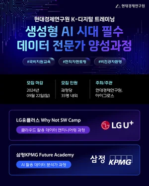 현대경제연구원, 데이터 분야 'K-디지털 트레이닝' 훈련생 모집