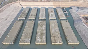 대우건설, 이라크 침매터널 함체제작장 주수 완료