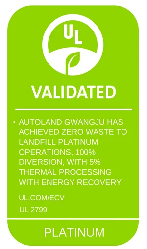 기아 오토랜드 광주, ‘폐기물 매립 제로’ 최고 등급 획득