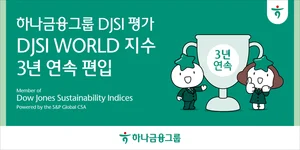 하나금융, DJSI 월드지수 3년 연속 편입..`상위 10%`