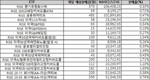 [표] KB자산운용 라이즈 ETF 12월 분배금 내역