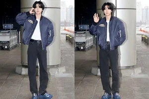 스트레이 키즈 한, 호카 ‘마파테 스피드 2’로 완성한 출국길