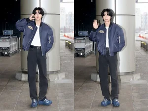 스트레이 키즈 한, 호카 ‘마파테 스피드 2’로 완성한 출국길