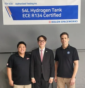 코오롱스페이스웍스, 수소탱크 R134 인증 획득…모빌리티 시장 공략 본격화