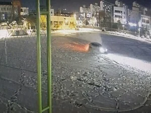 설날 학교 운동장서 '자동차 드리프트' 논란