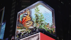 LG전자, 美 타임스스퀘어 전광판 통해 멸종위기종 보호 캠페인 