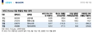 5월 MSCI 리밸런싱..불닭 들어가고 리니지 빠진다-신한