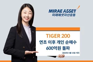 미래에셋 ‘TIGER200ETF’, 올해 개인 누적 순매수 600억원 돌파