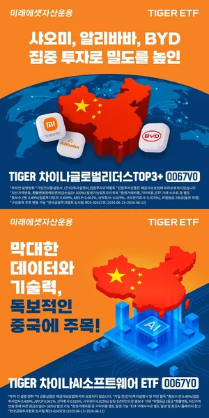 샤오미, 알리바바, BYD...TIGER 차이나 ETF, 2종 신규 상장