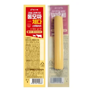 빙그레, 체다 함유 '통모짜 with 체다' 스트링치즈 출시