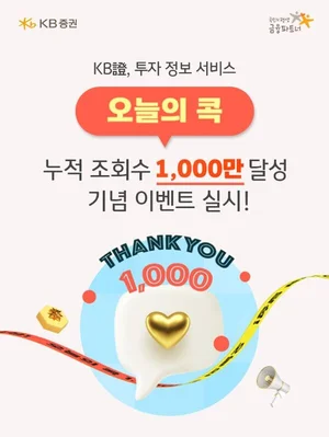 KB證, ‘오늘의 콕’ 누적 조회수 1000만 돌파