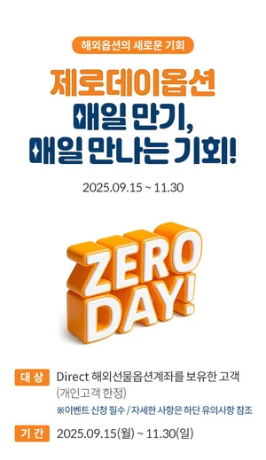 미래에셋증권, 미국지수옵션 초단기 상품 ‘제로데이옵션’ 이벤트 