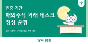 하나증권, 연휴 해외주식 거래 데스크 정상 운영
